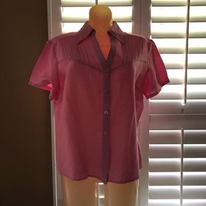 Pink Pin Tuck Blouse DinaK in Pink